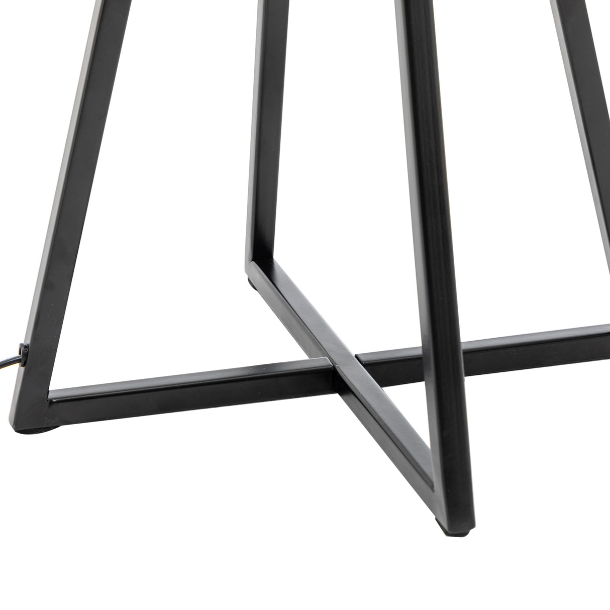 Matte black metal dimmable table lamp with linen shade - view 7