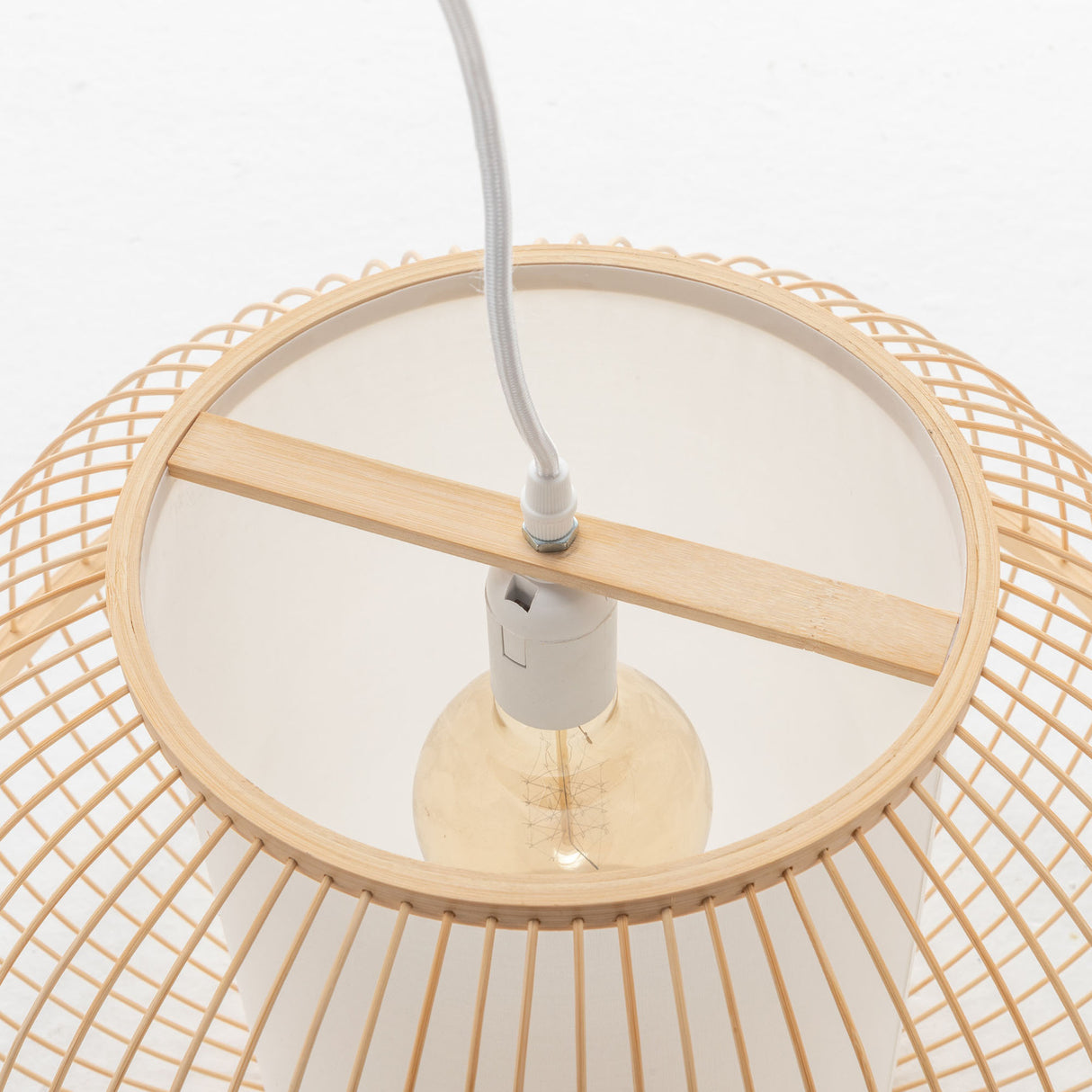 Natural Woven Bamboo Bell Pendant Light