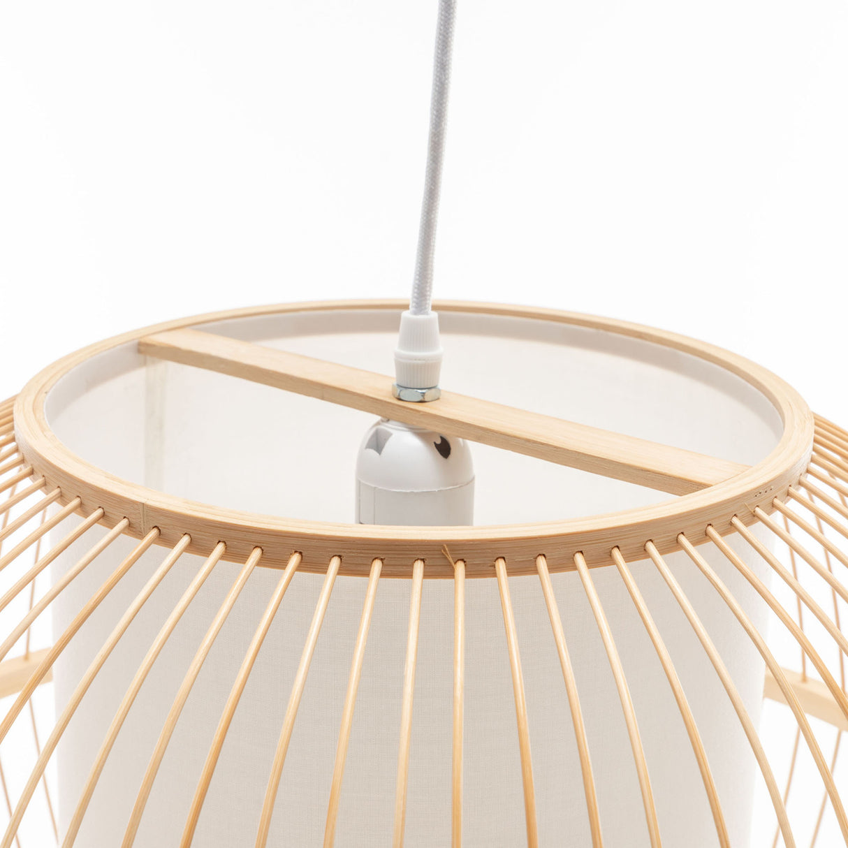Natural Woven Bamboo Bell Pendant Light