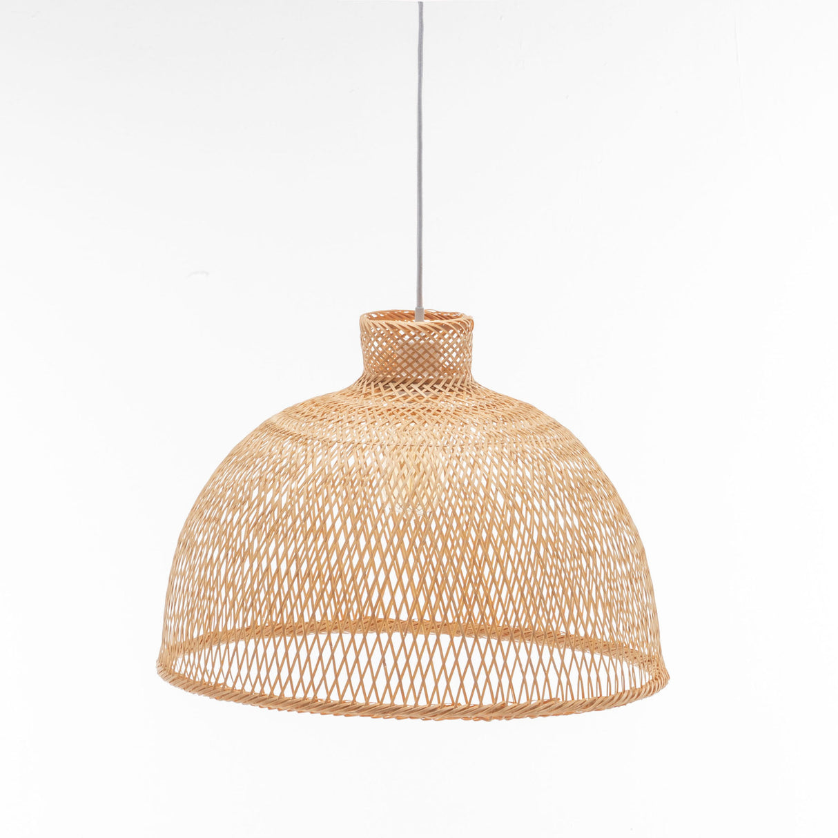 Natural Hand Woven Bamboo Dome Pendant Light