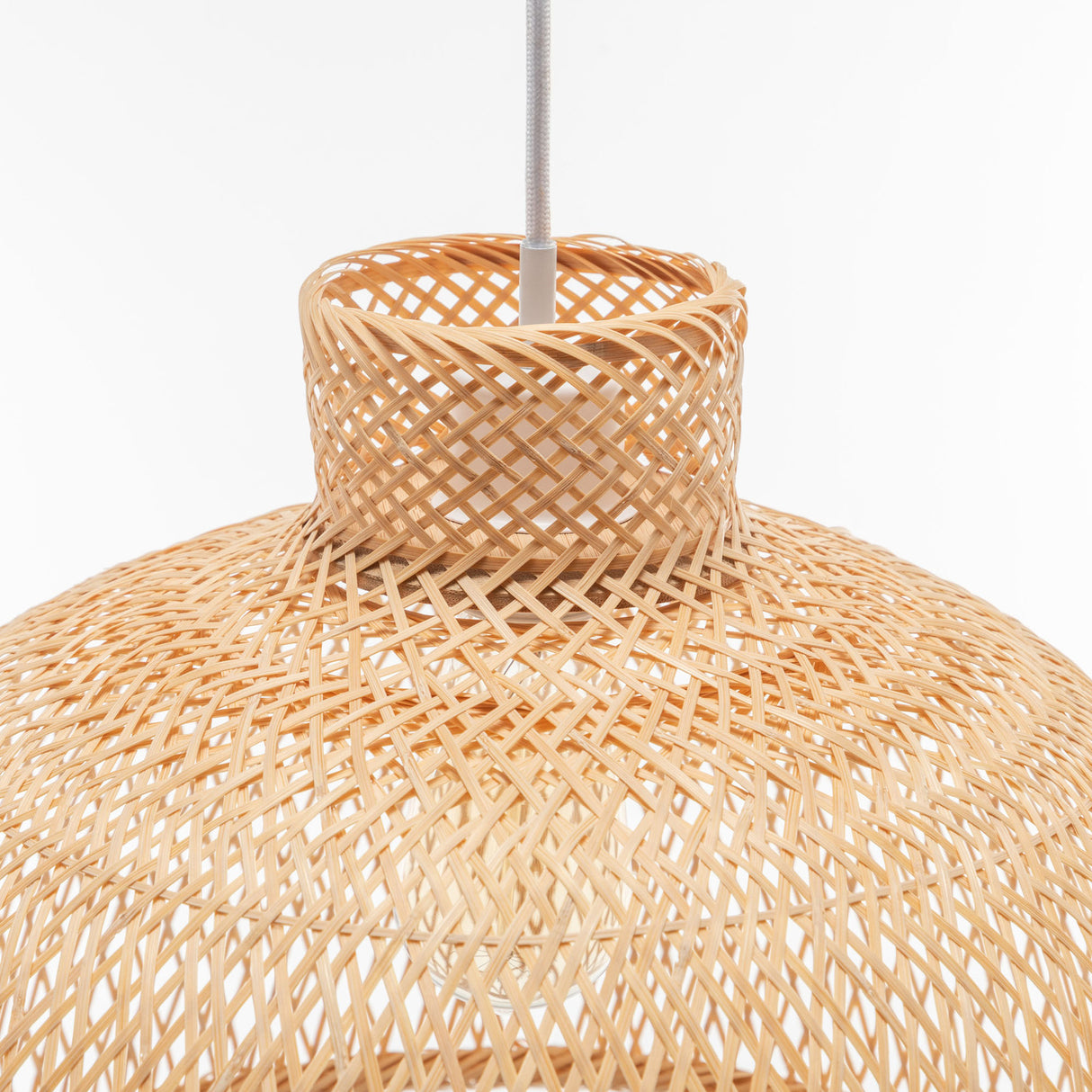Natural Hand Woven Bamboo Dome Pendant Light