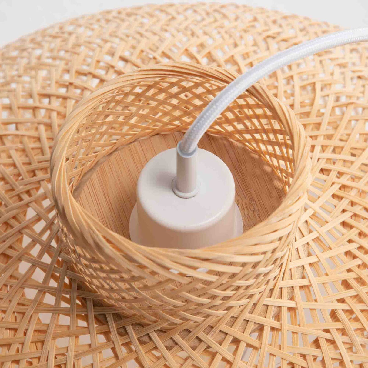 Natural Hand Woven Bamboo Dome Pendant Light
