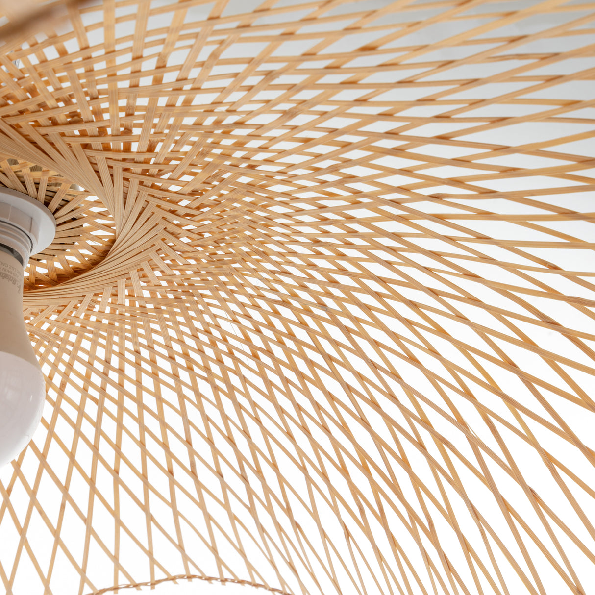 Natural Hand Woven Bamboo Wave Pendant Light Large