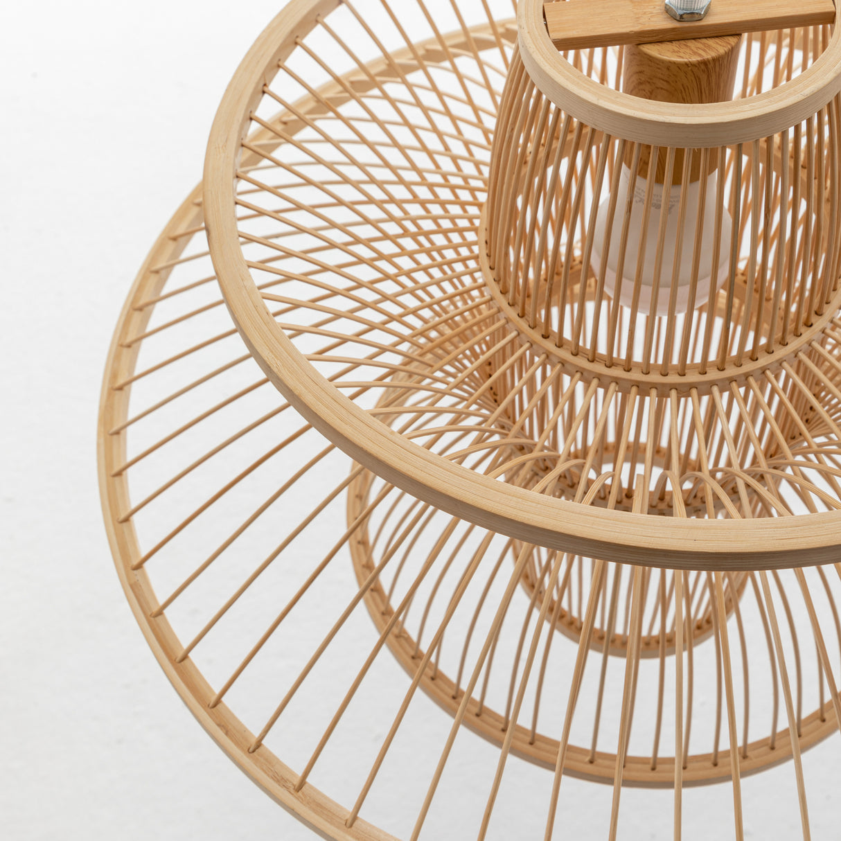 Natural Hand Woven Bamboo 3 Layer Pendant Light