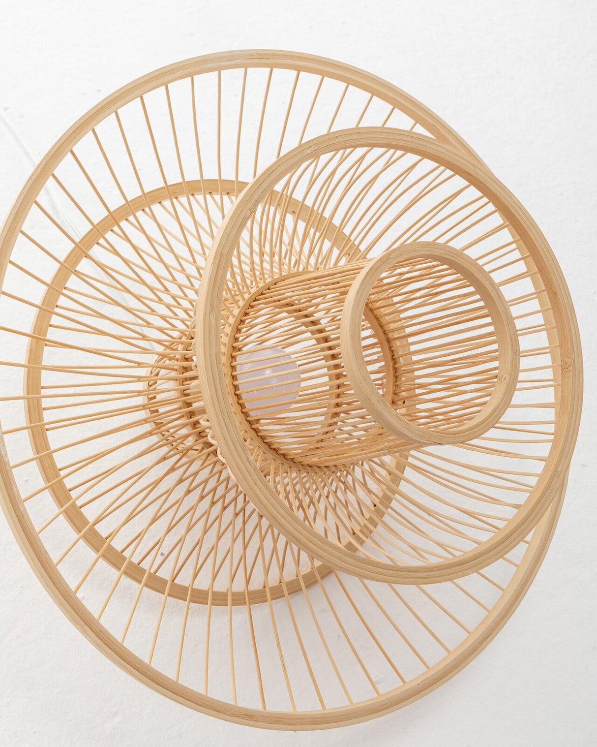Natural Hand Woven Bamboo 3 Layer Pendant Light