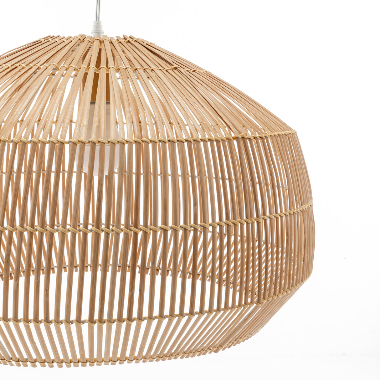 Natural Hand Woven Bamboo Cage Pendant Light