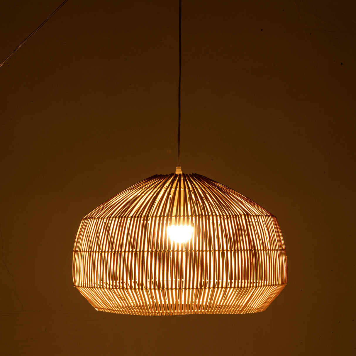 Natural Hand Woven Bamboo Cage Pendant Light