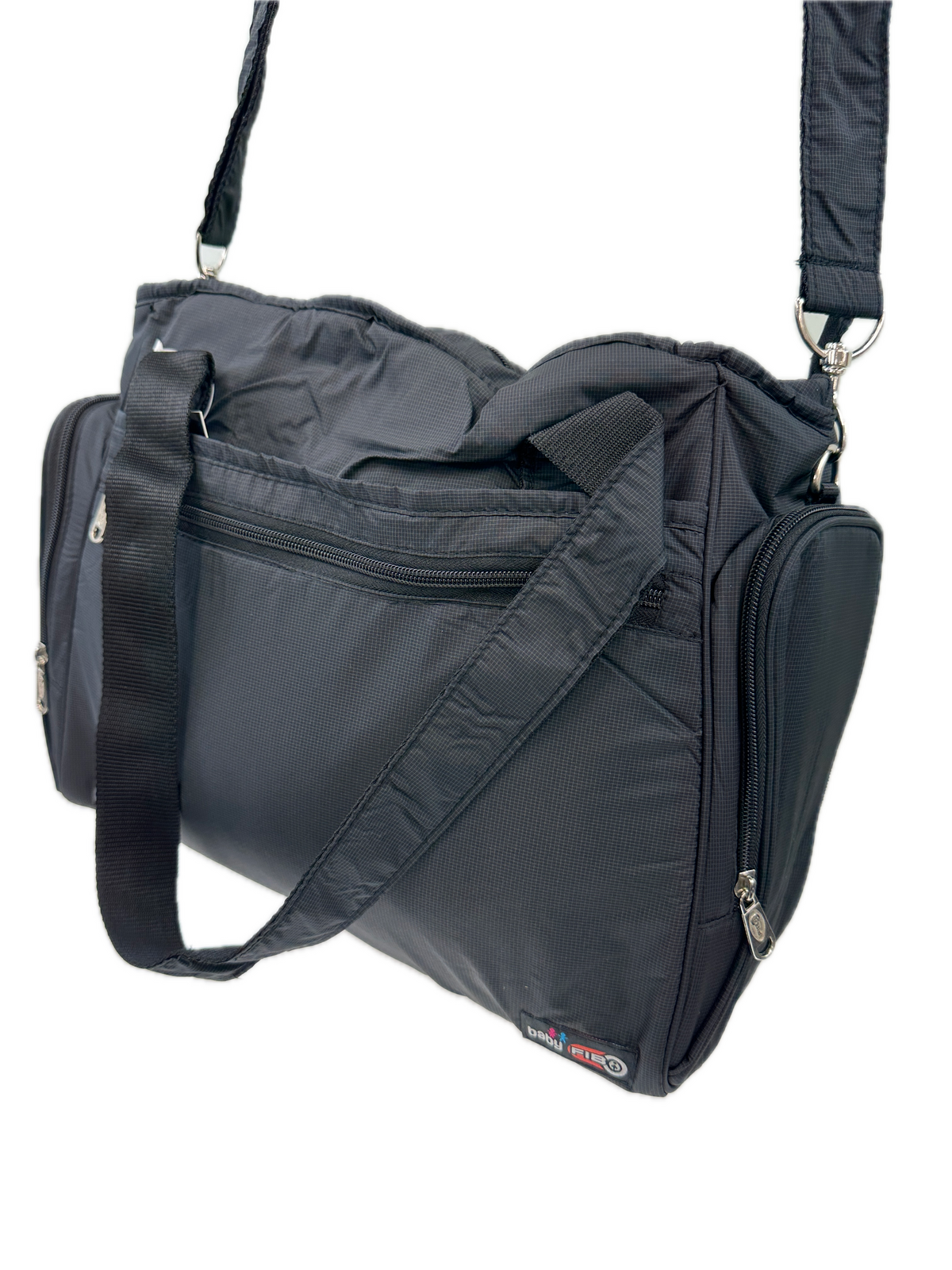 Black baby nappy changing travel tote bag