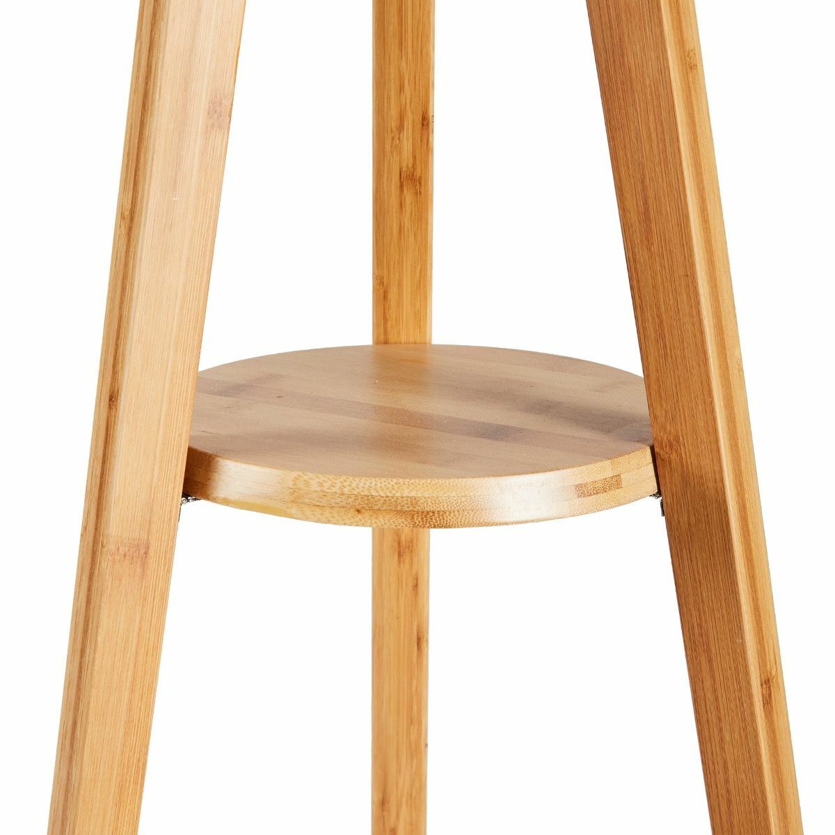 Bamboo tripod floor lamp with washed white linen shade