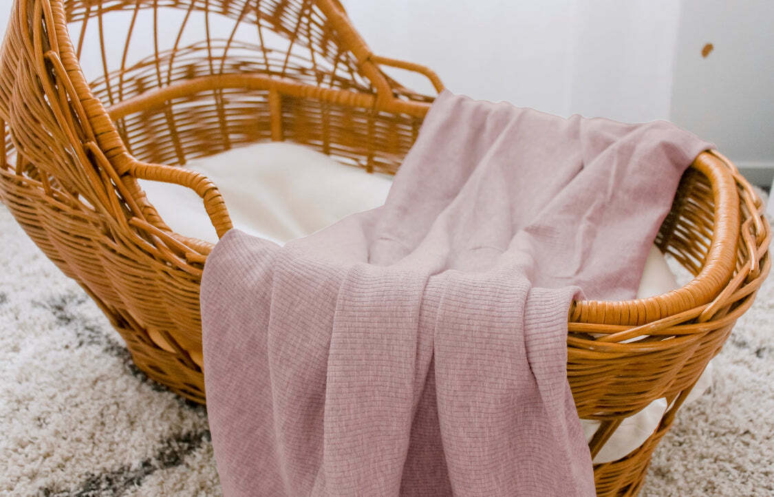 Ribbed jersey cotton baby swaddle wrap in Love design