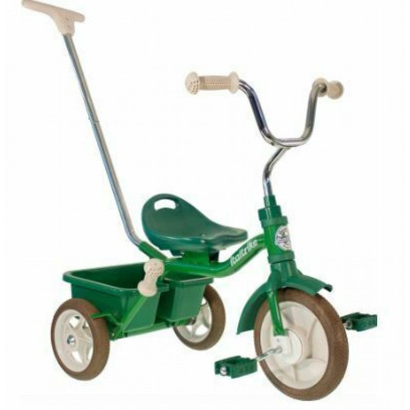 Rose garden pink kids tricycle with parent push bar and rear bucket