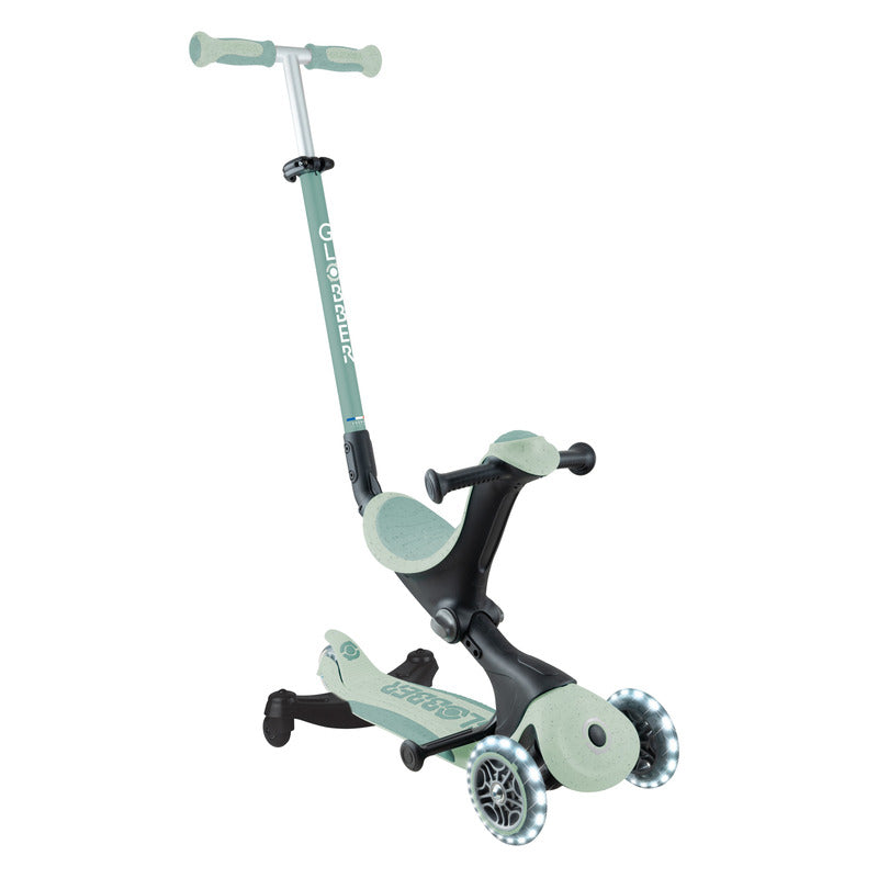 Pistachio 3 in 1 kids scooter with seat and light up wheels