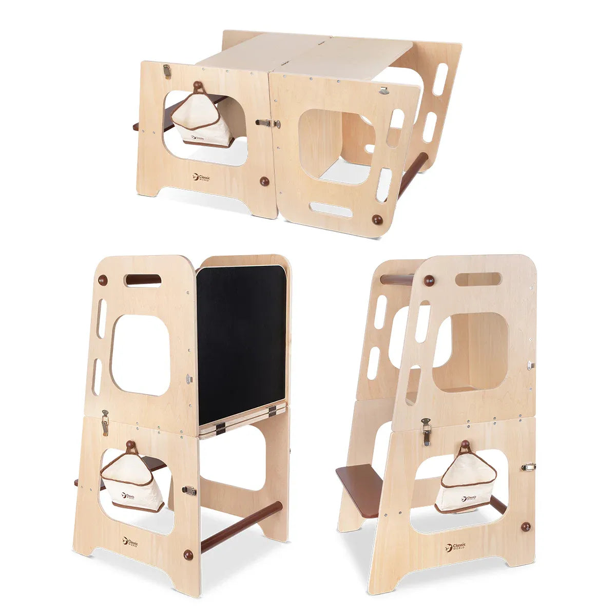 Convertible helper tower and table for kids