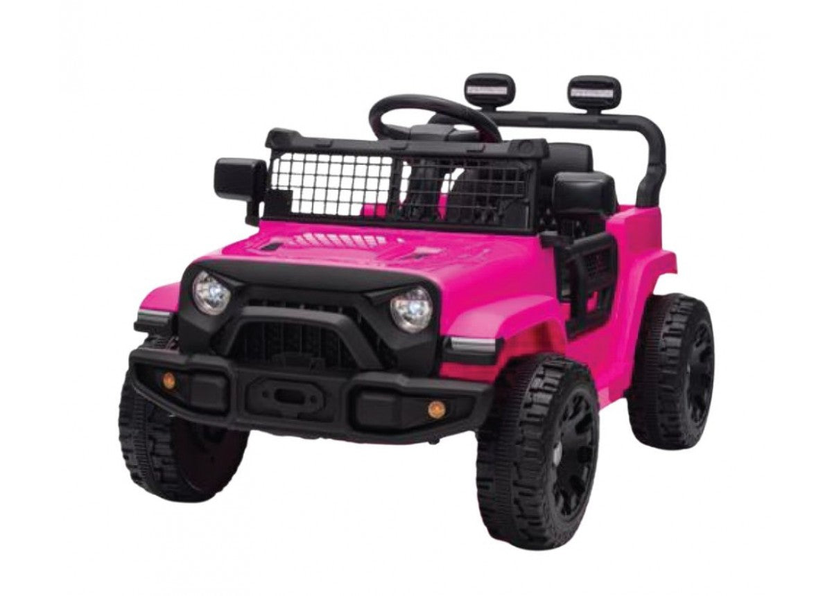 Pink kids electric ride on car with LED headlights