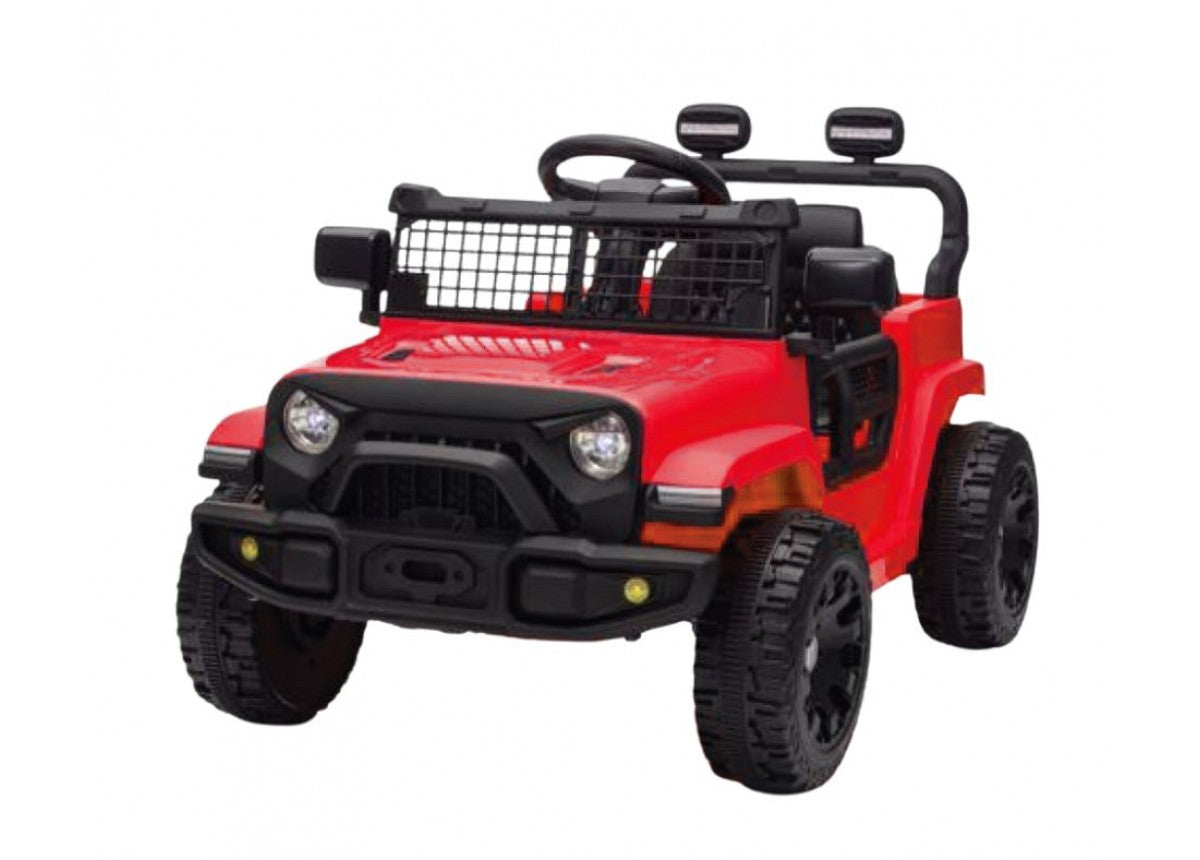 Red kids electric ride on car with LED headlights
