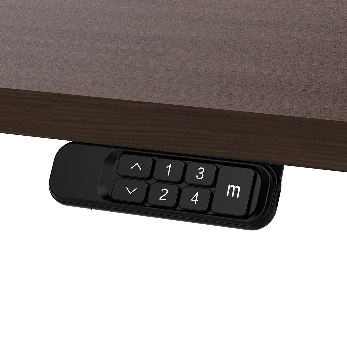 Spence Electric Standing Desk, Walnut and Black 180cm