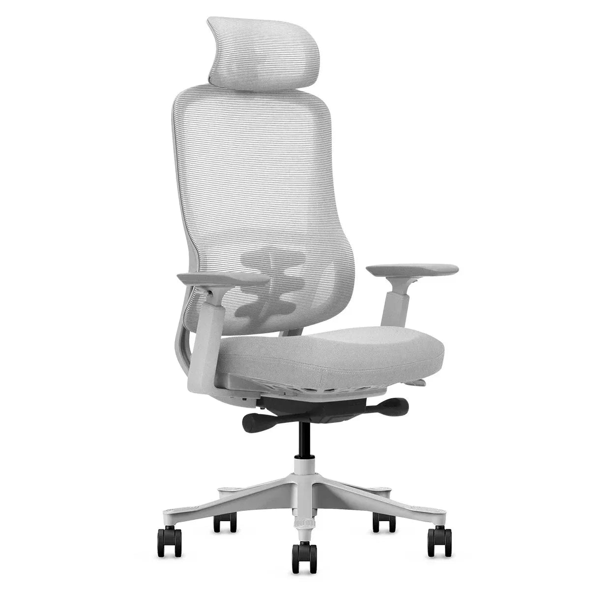 Yallingup white and grey ergonomic mesh office chair