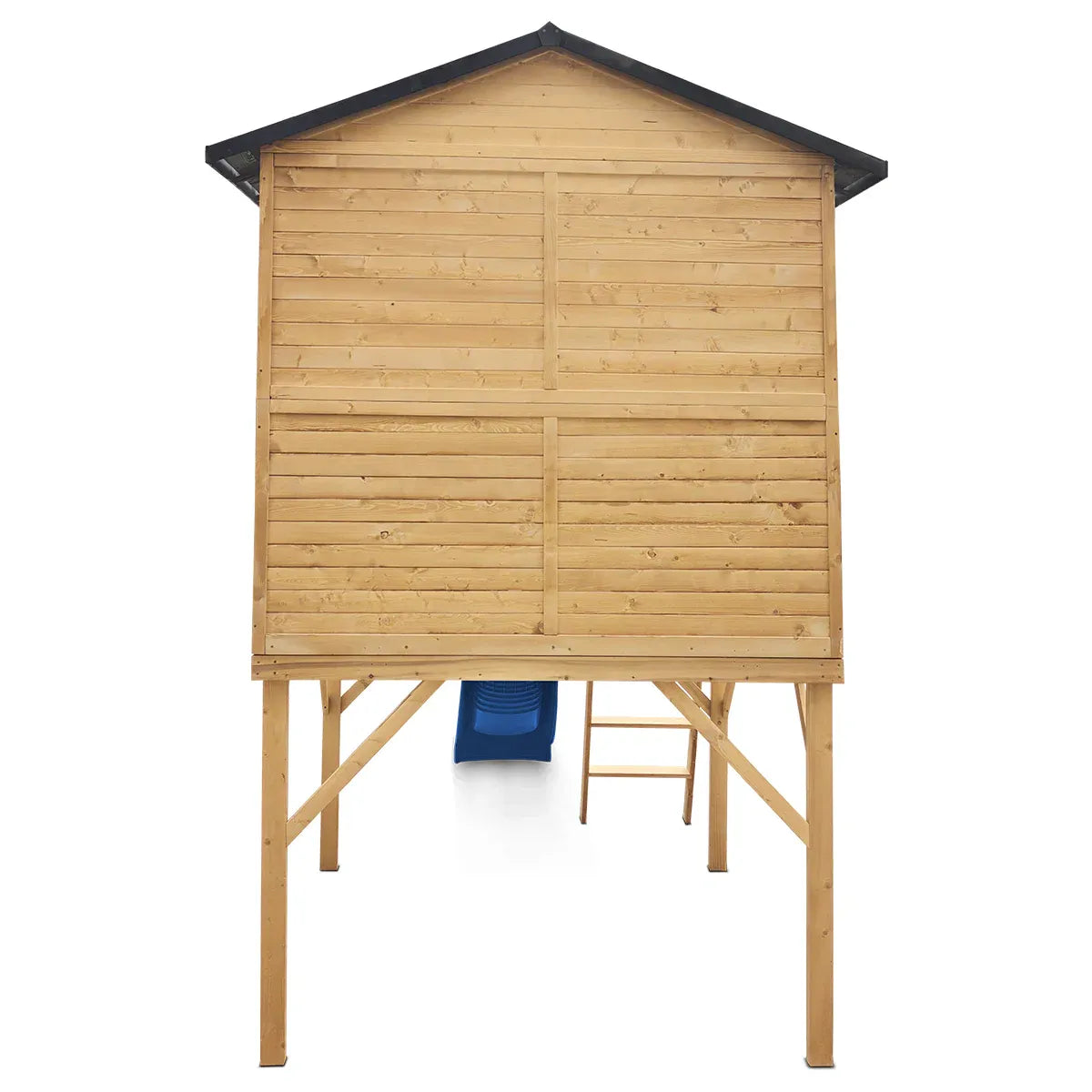 Kids Wooden Cubby House with 2.2m Slide, Blue