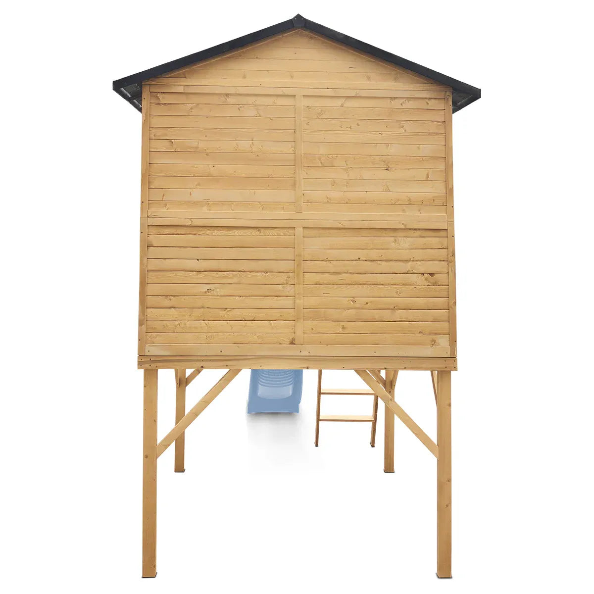 Kids Wooden Cubby House with 2.2m Slide, Pastel Blue