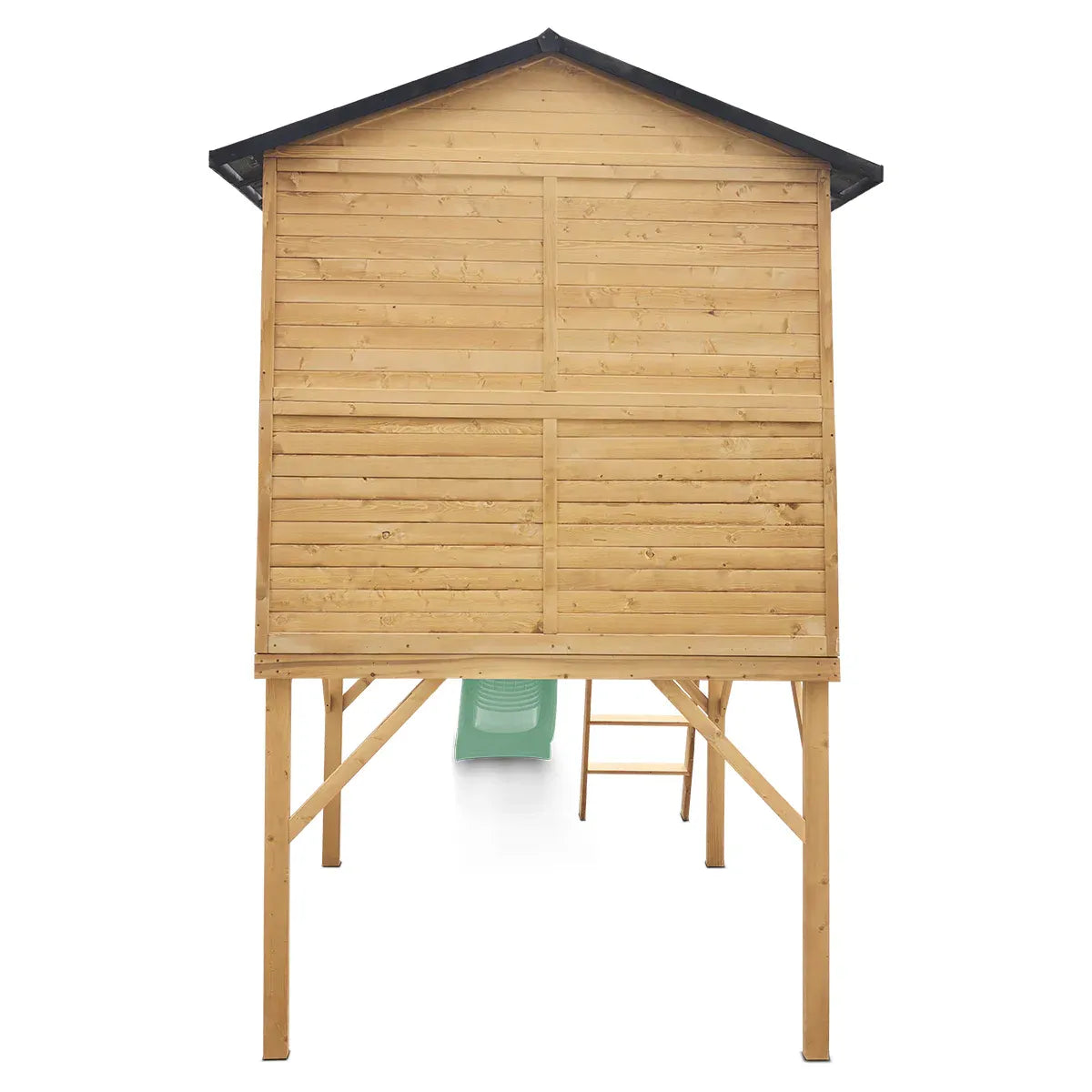 Kids Wooden Cubby House with 2.2m Slide, Pastel Green