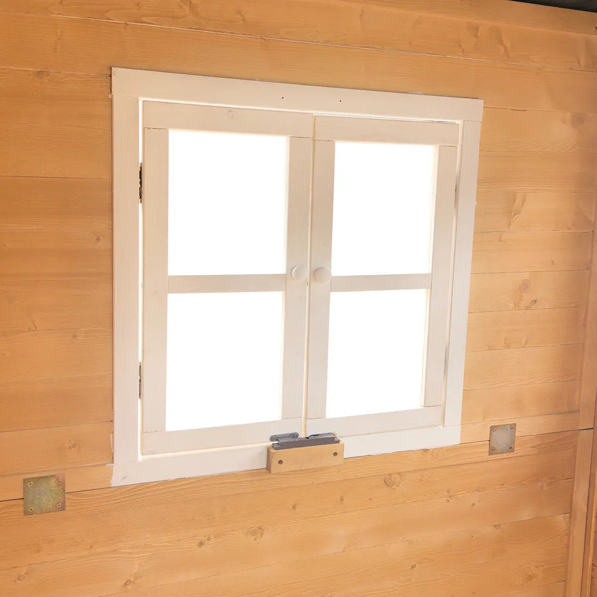 Kids Wooden Cubby House with 2.2m Slide, White