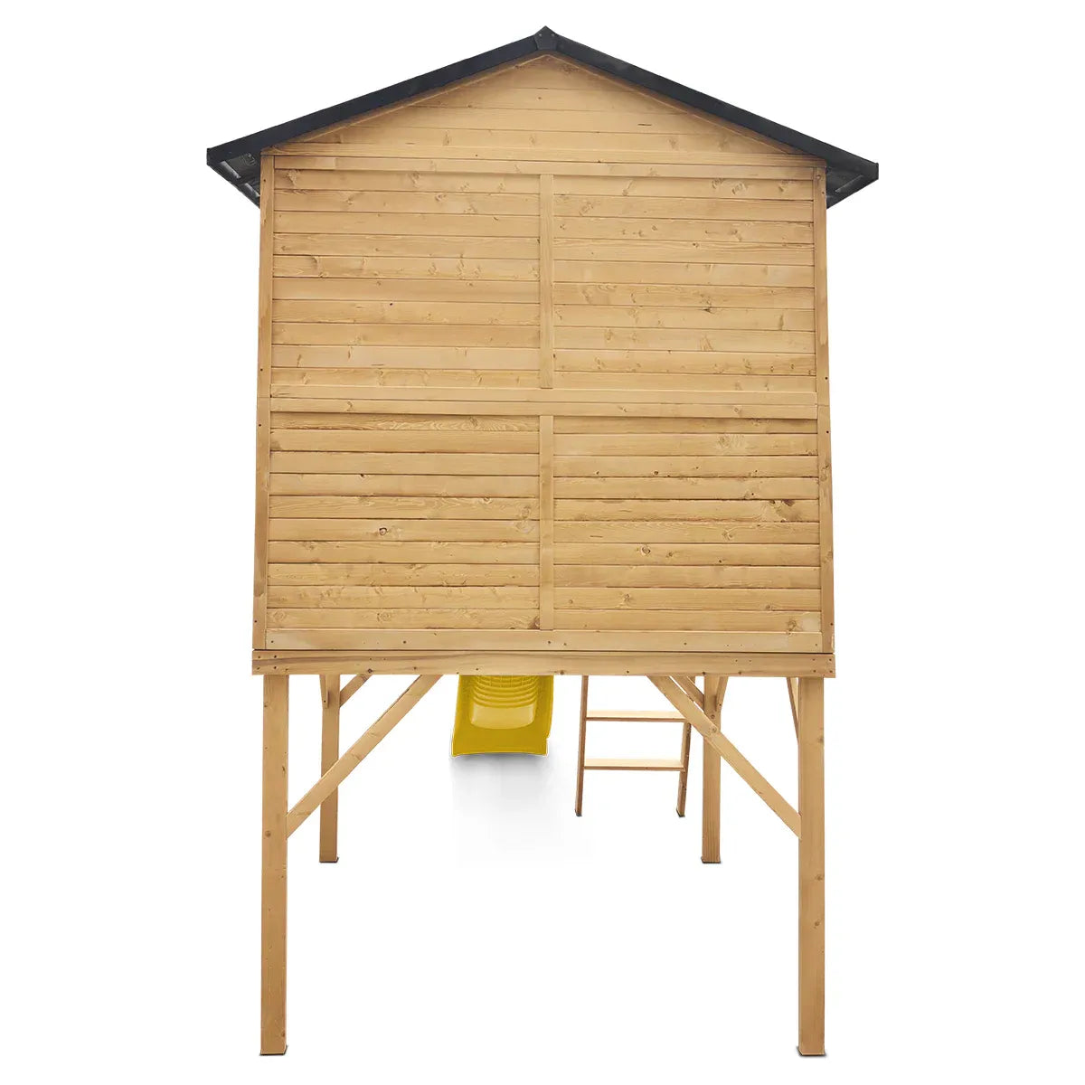 Kids Wooden Cubby House with 2.2m Slide, Yellow