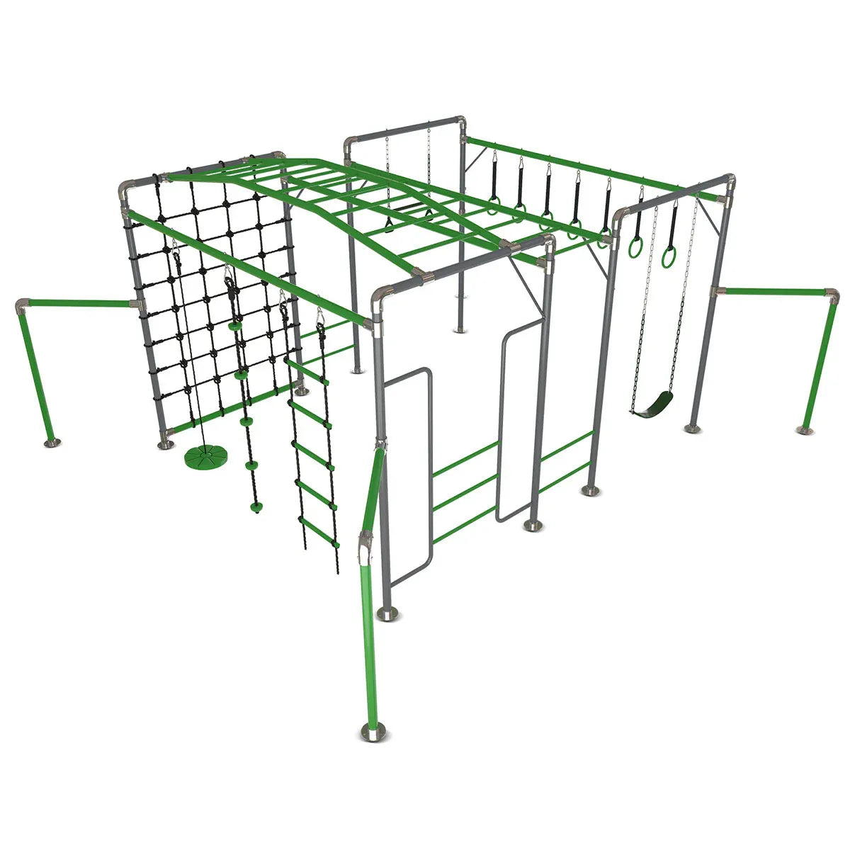 Kids Outdoor Play Centre with Monkey Bars, Swings and Gym Rings