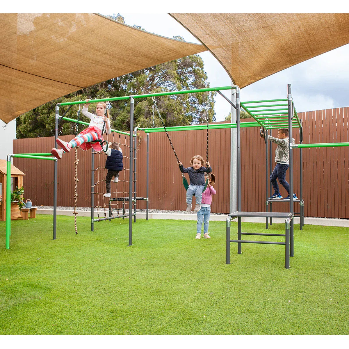 Kids Outdoor Play Centre with Flying Fox, Swings and Monkey Bars