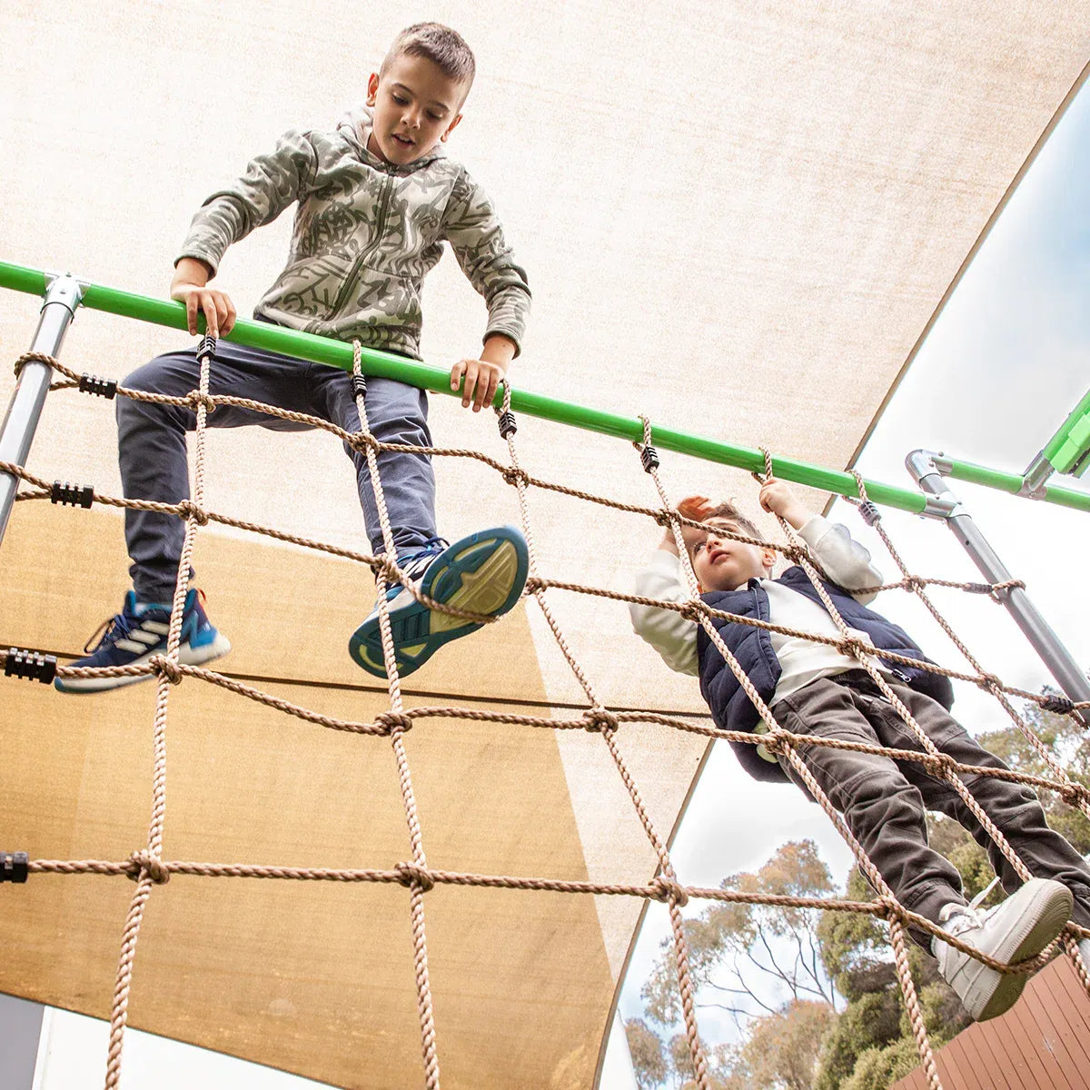 Kids Outdoor Play Centre with Flying Fox and Climbing Net