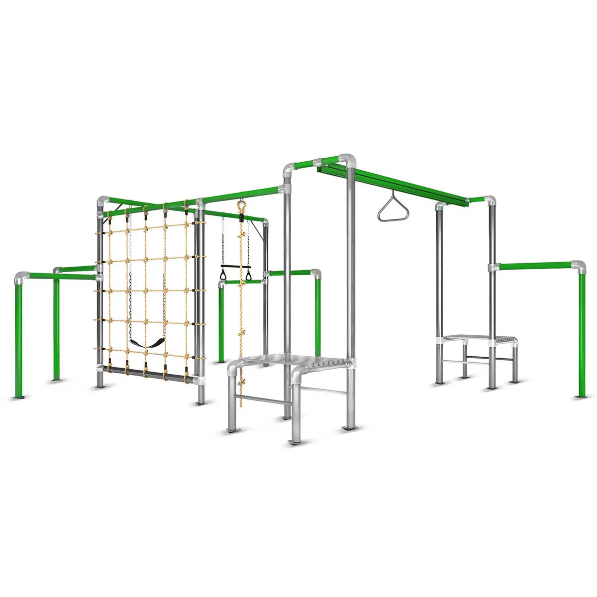 Kids Outdoor Play Centre with Flying Fox, Swings and Climbing Net