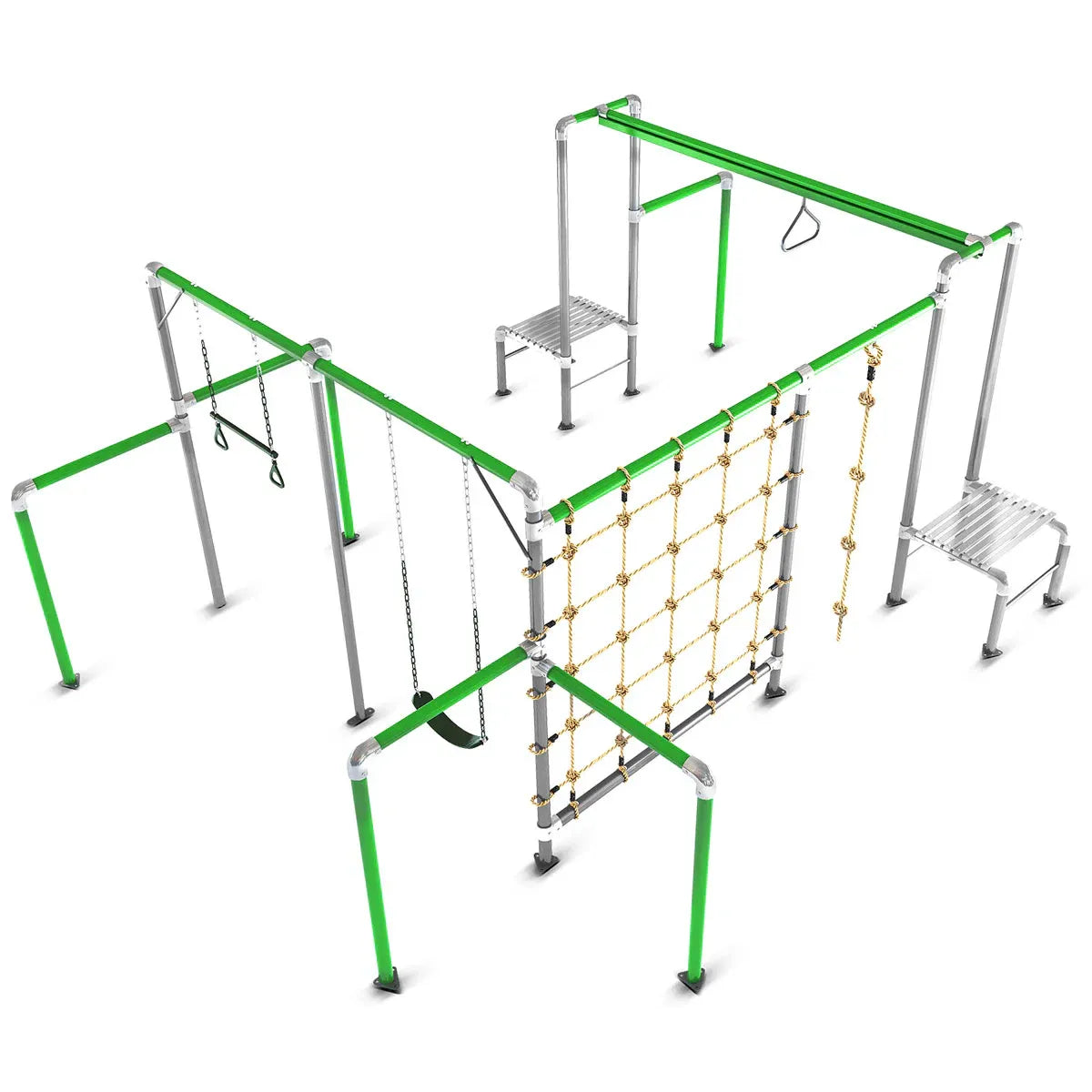 Kids Outdoor Play Centre with Flying Fox, Swings and Climbing Net