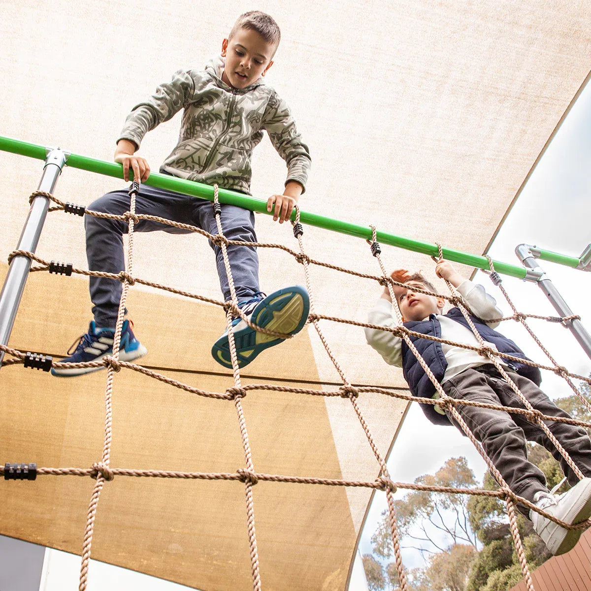 Kids Outdoor Play Centre with Monkey Bars, Swing and Trapeze