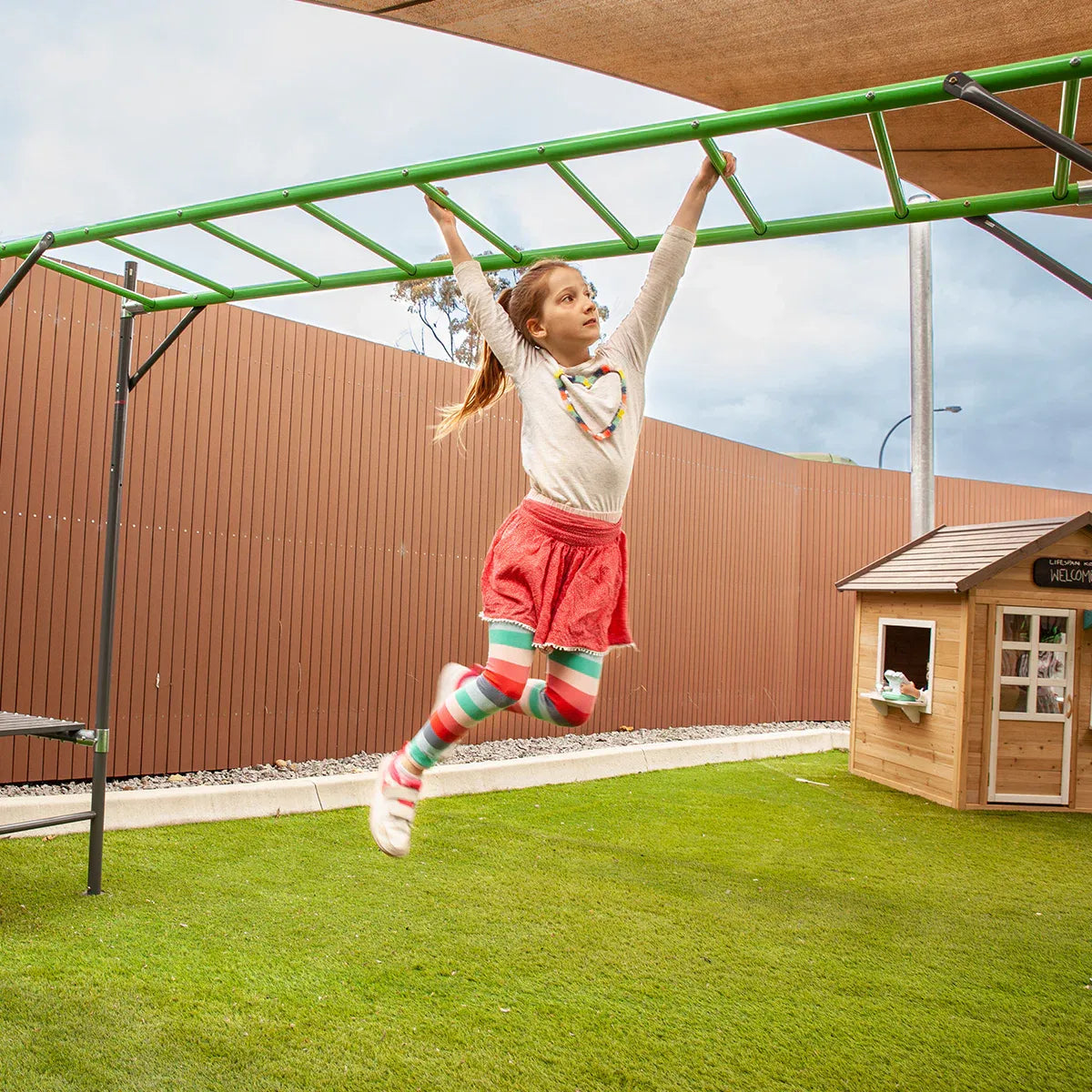 Kids Outdoor Double Monkey Bar Set
