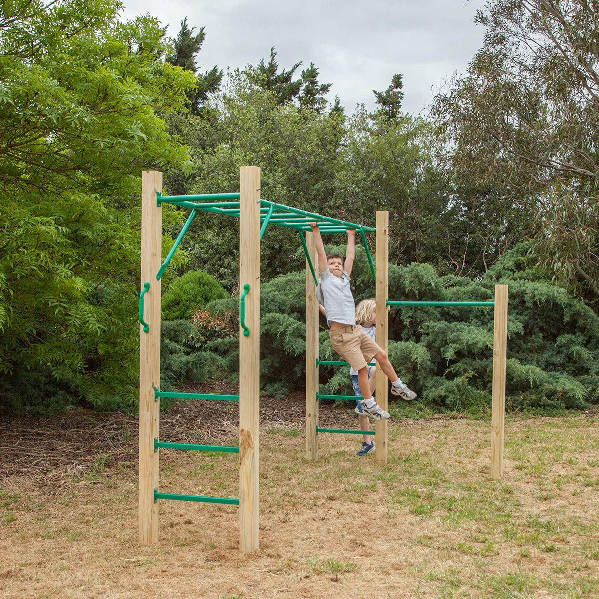 Timber monkey bar set 2.5m view 1