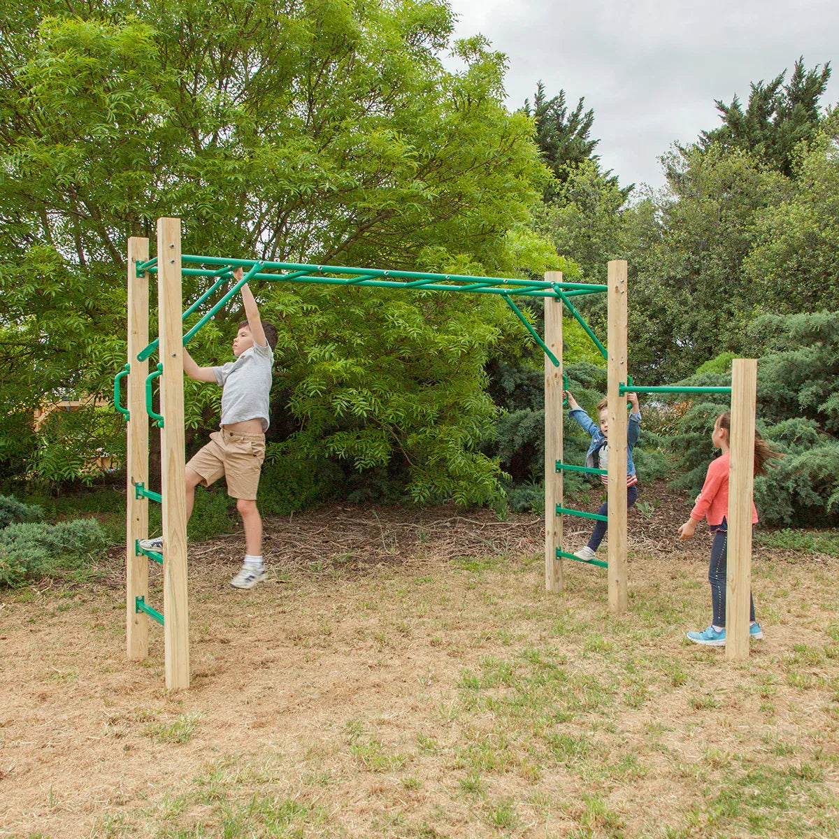 Timber monkey bar set 2.5m view 4
