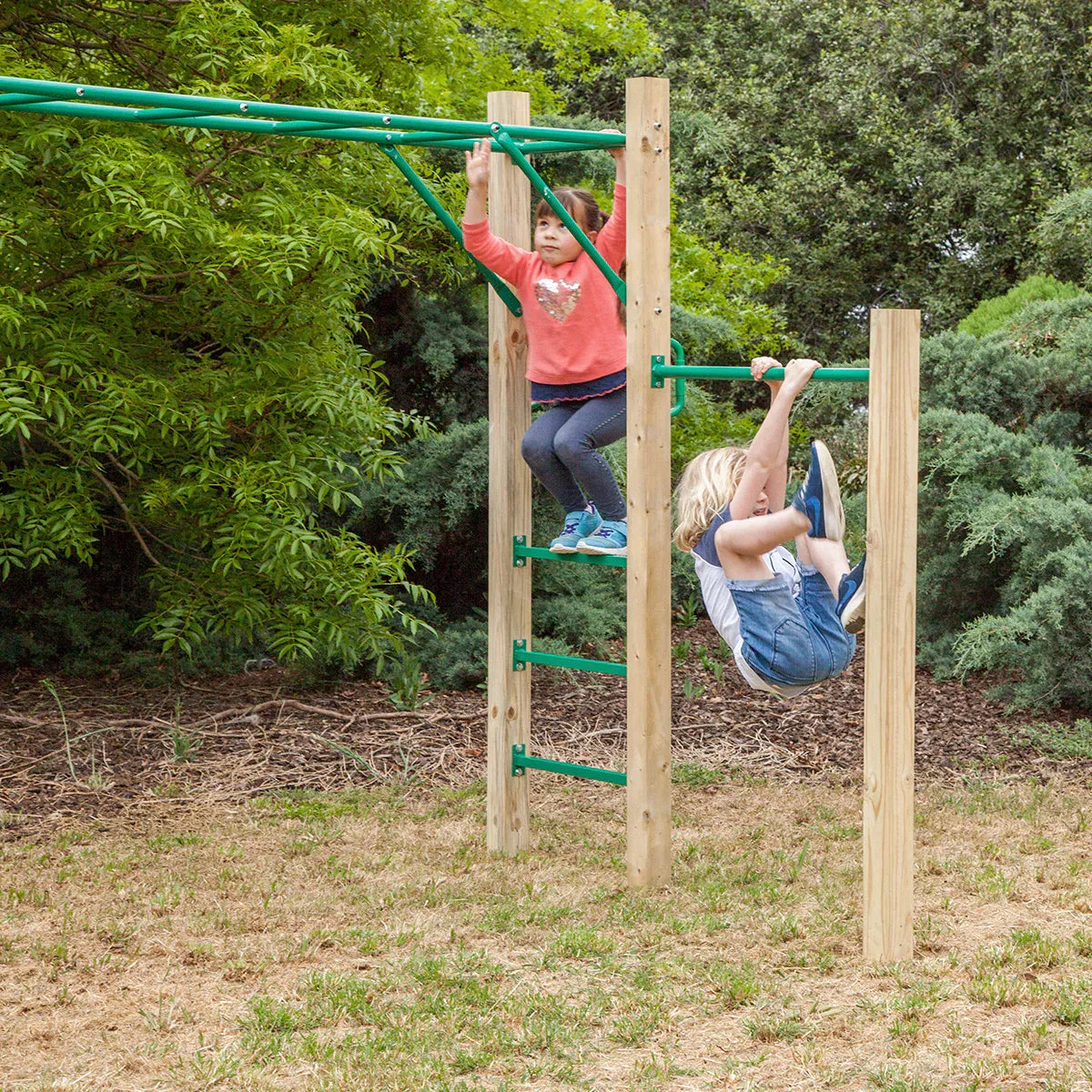Timber monkey bar set 2.5m view 6