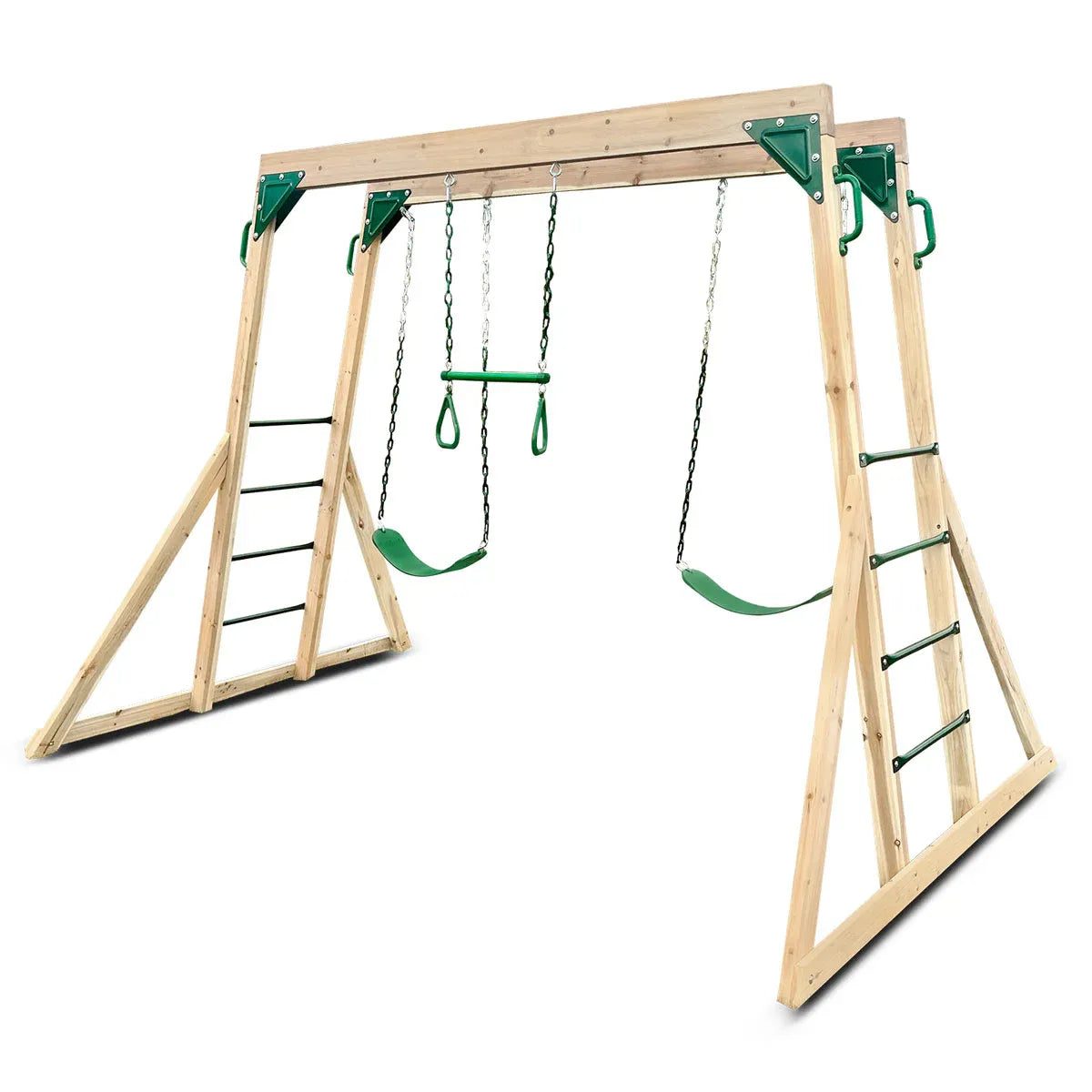 Timber 2 in 1 monkey bars and swing set view 2