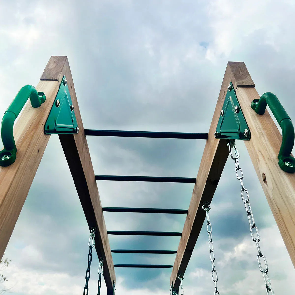 Timber 2 in 1 monkey bars and swing set view 9