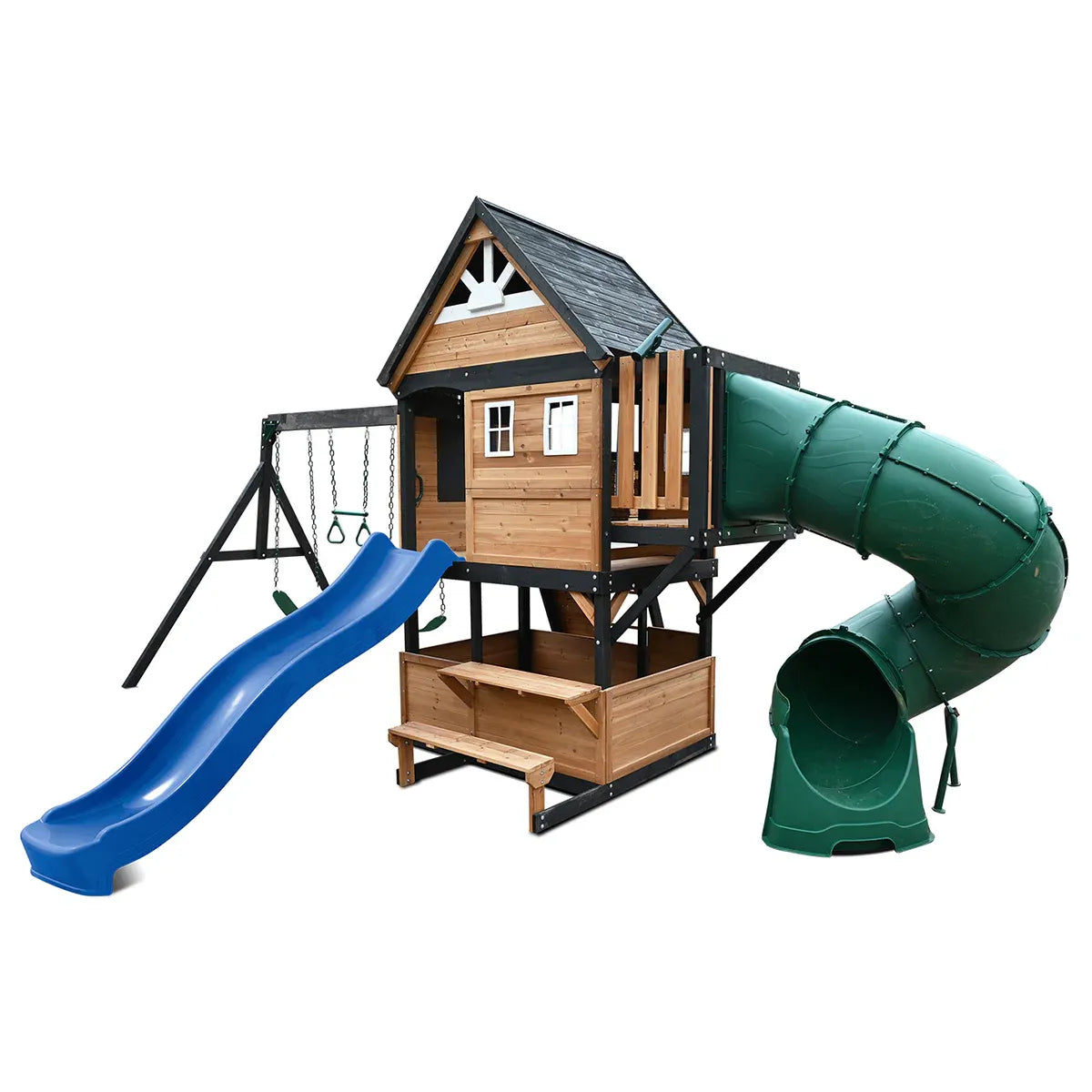 Kids Swing Set and Play Centre with 2.2m Slide, Blue
