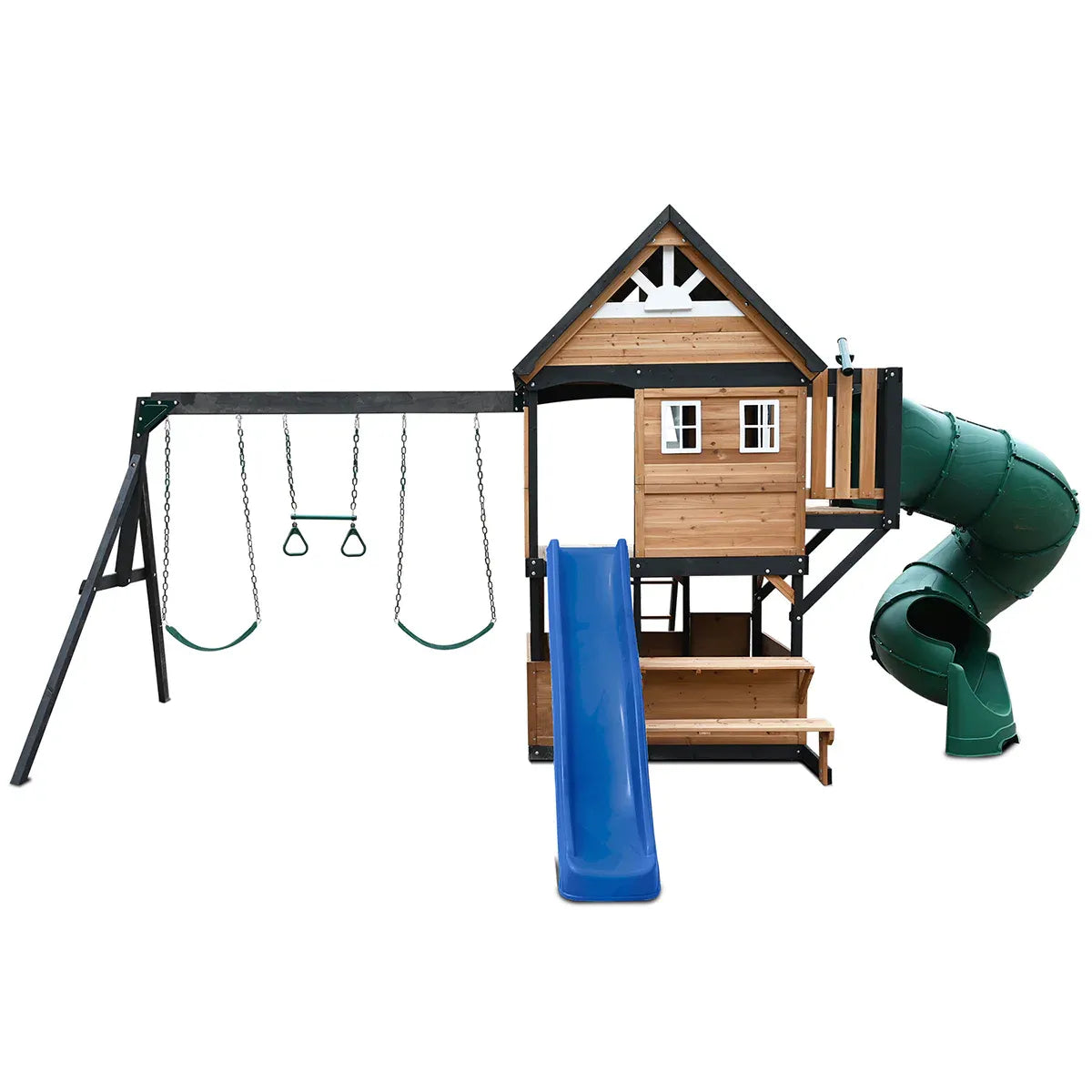 Kids Swing Set and Play Centre with 2.2m Slide, Blue