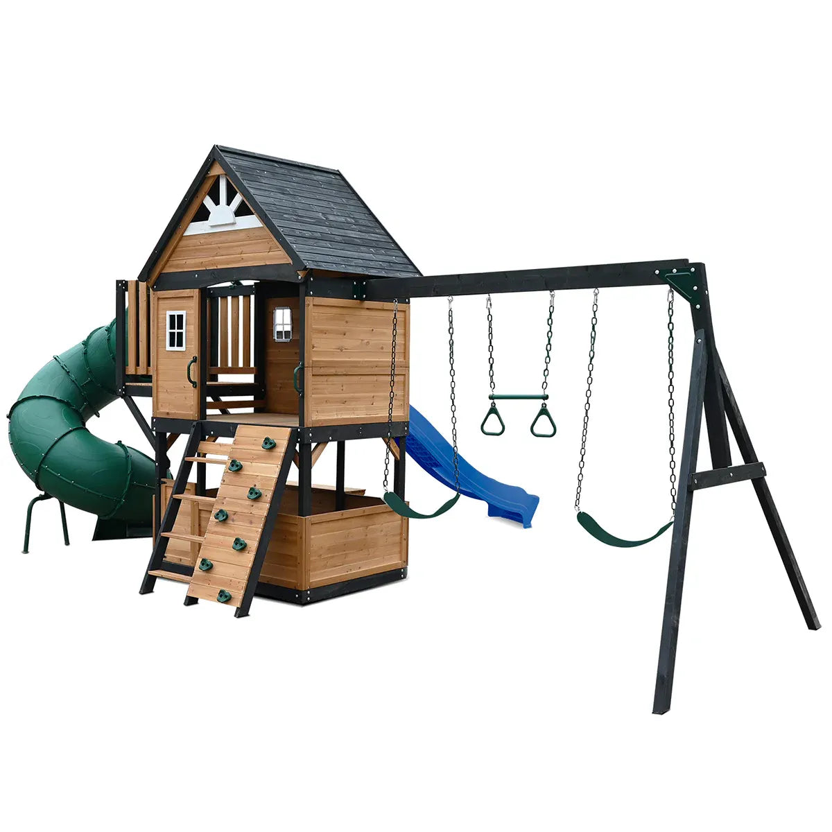 Kids Swing Set and Play Centre with 2.2m Slide, Blue