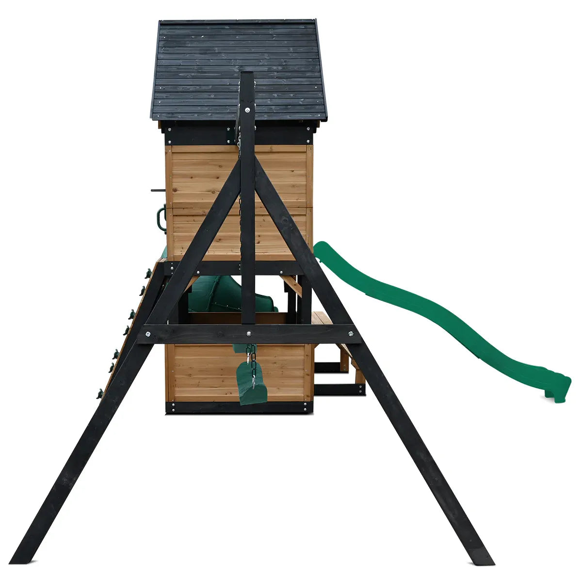 Kids Swing Set and Play Centre with 2.2m Slide, Green