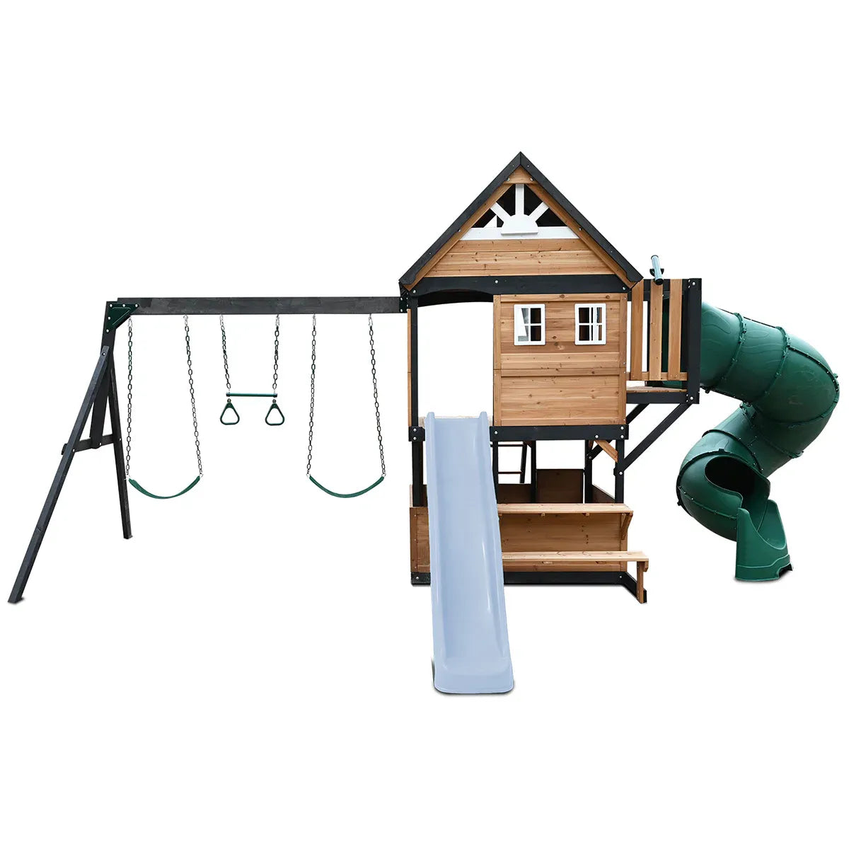 Kids Swing Set and Play Centre with 2.2m Slide, Pastel Blue
