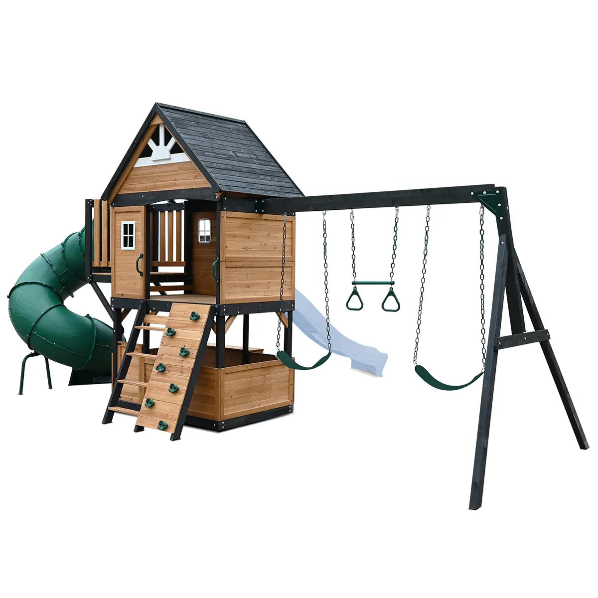 Kids Swing Set and Play Centre with 2.2m Slide, Pastel Blue