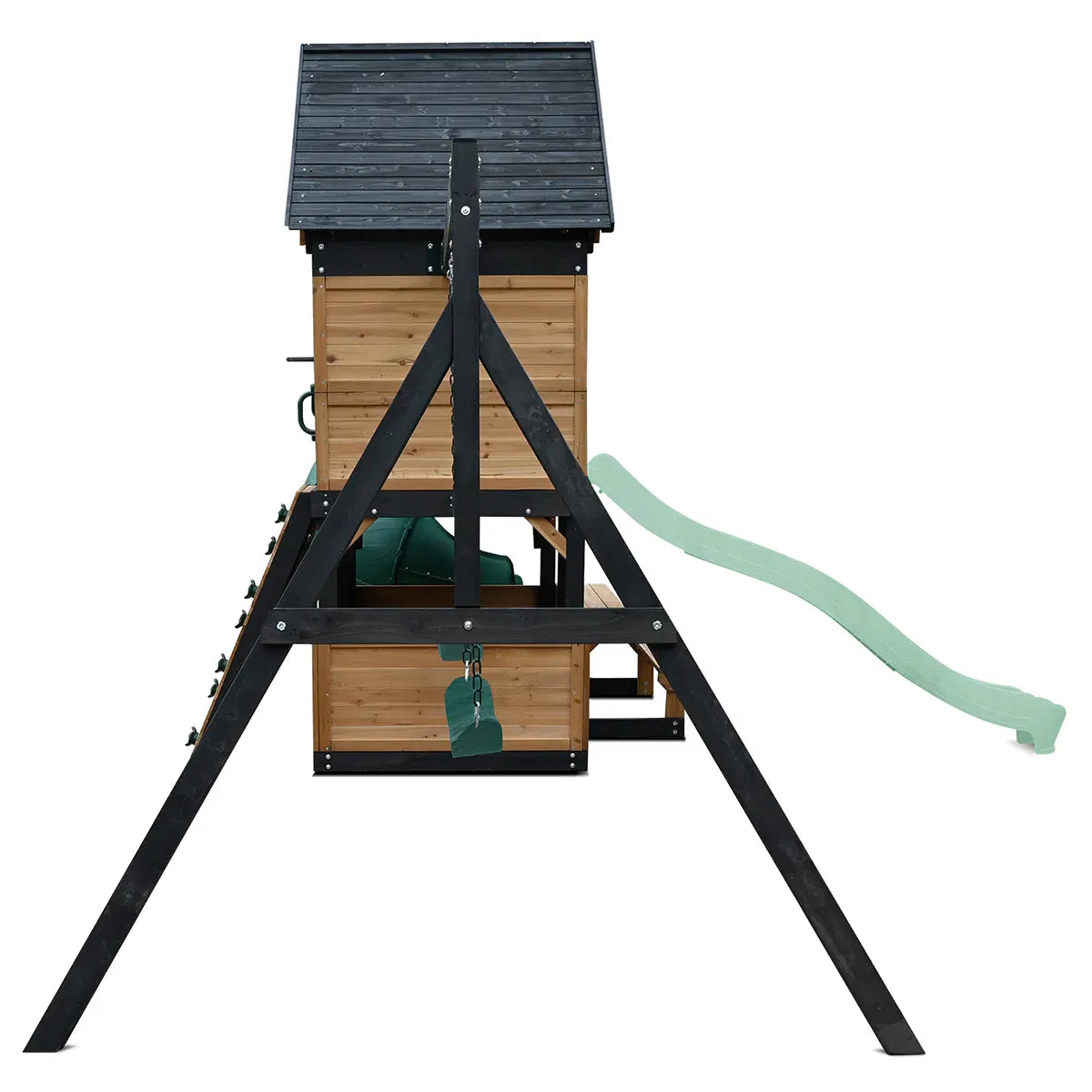 Kids Swing Set and Play Centre with 2.2m Slide, Pastel Green