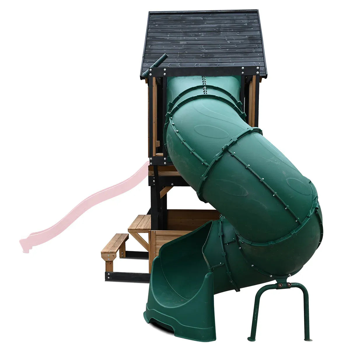 Kids Swing Set and Play Centre with 2.2m Slide, Pastel Pink