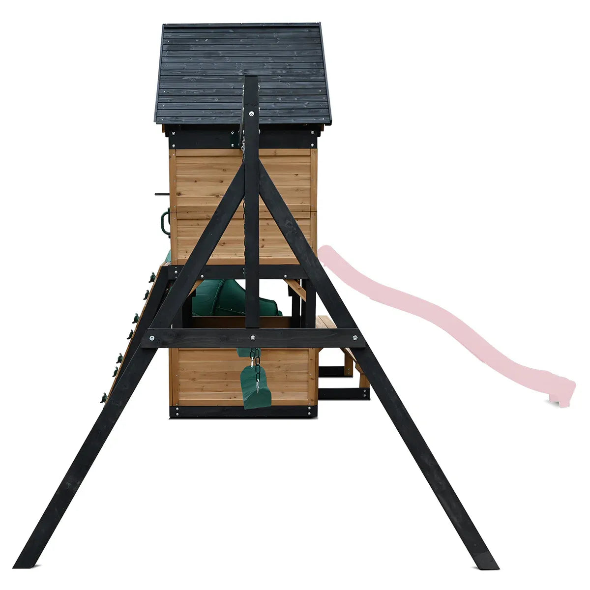 Kids Swing Set and Play Centre with 2.2m Slide, Pastel Pink