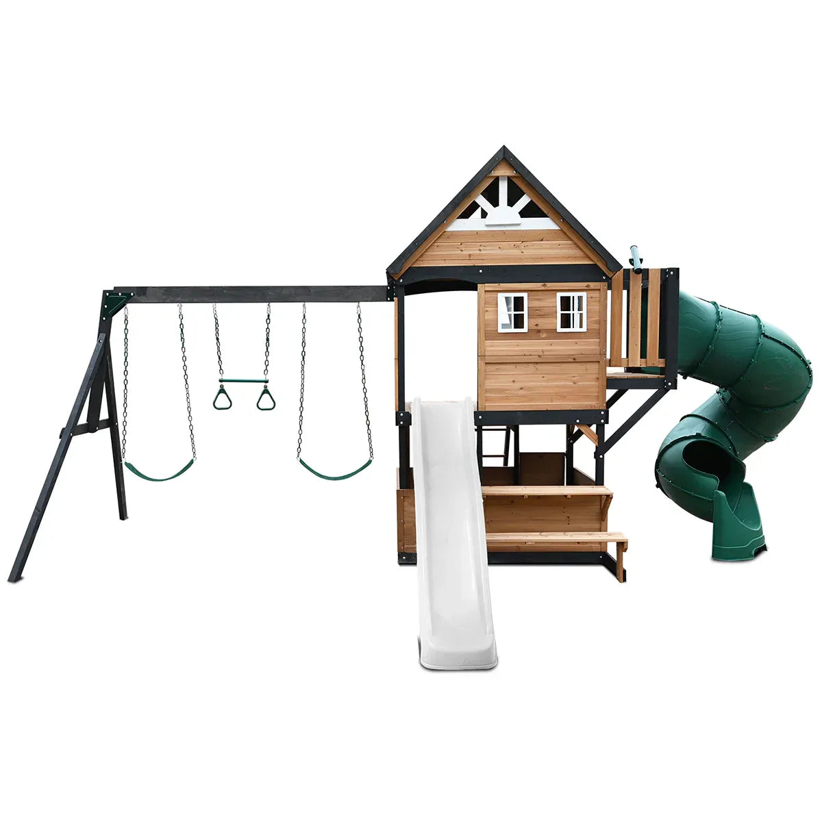 Kids Swing Set and Play Centre with 2.2m Slide, White