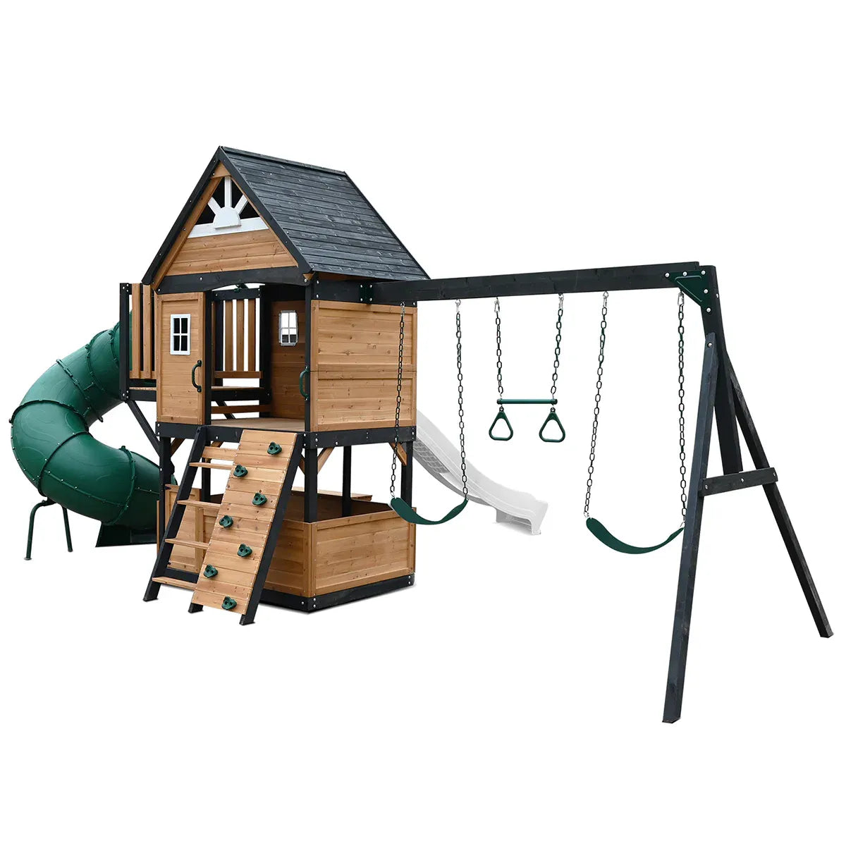 Kids Swing Set and Play Centre with 2.2m Slide, White
