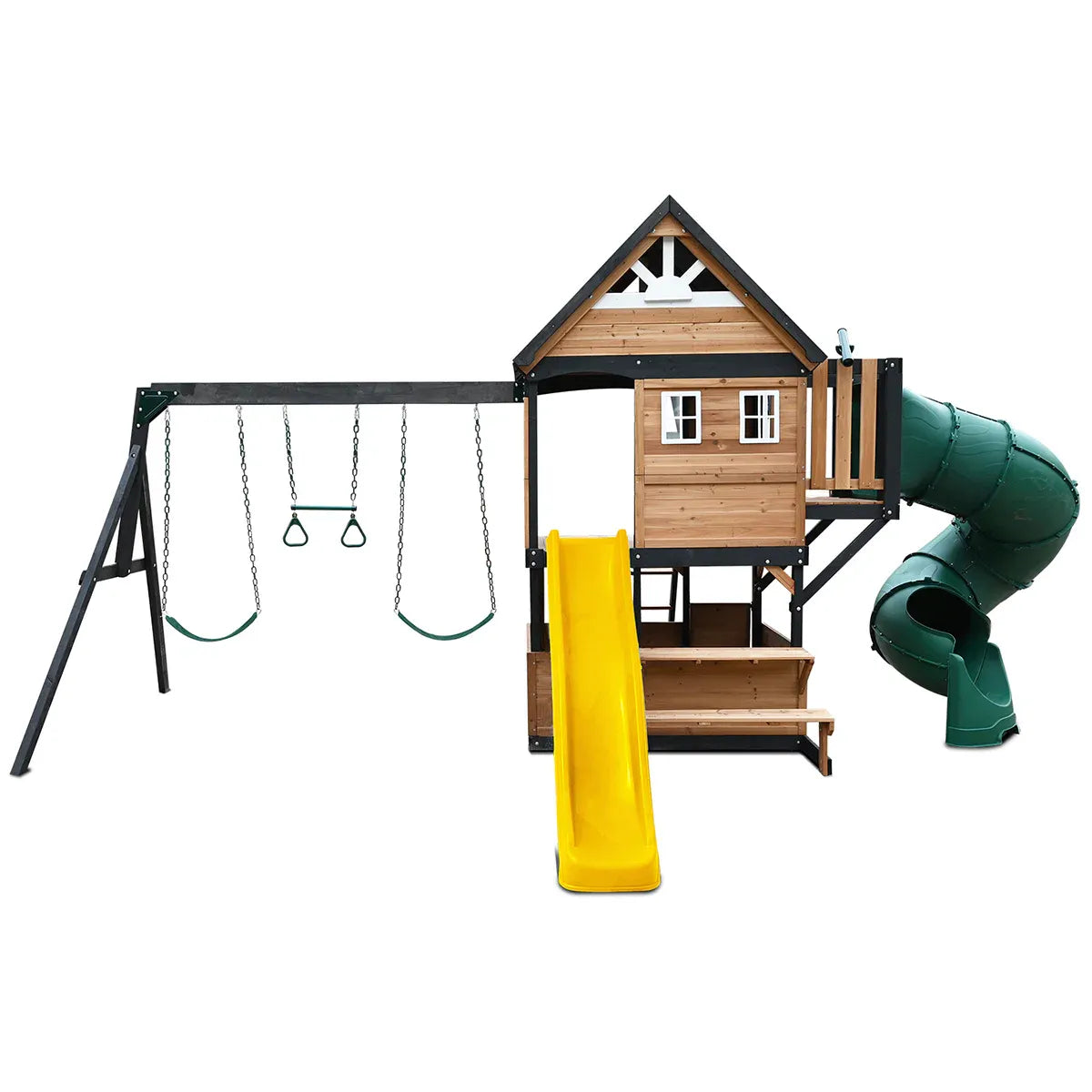 Kids Swing Set and Play Centre with 2.2m Slide, Yellow